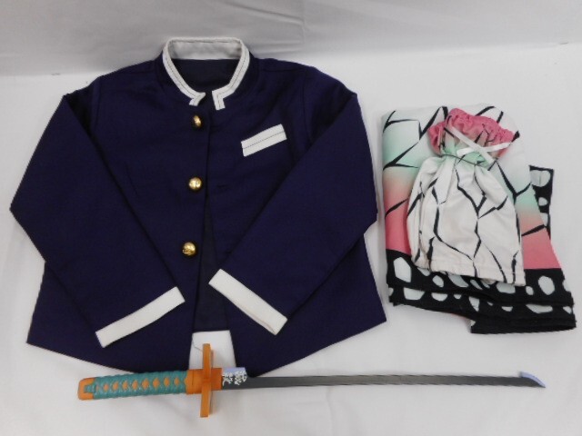 28 送80サ 1023YD07 鬼滅の刃 胡蝶しのぶ 日輪刀 子供用衣装 コスプレ サイズ115~125 中古品拍卖