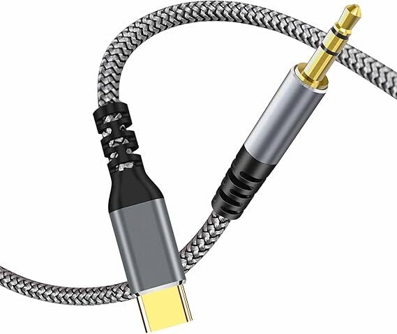 USB C to 3.5mm 変換ケーブル AUX ケーブル Type C to 3.5mm オーディオケーブル ナイロン編み、3m拍卖