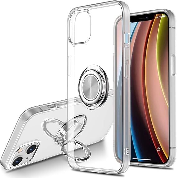 MuZiF iPhone15ProMax 用 ケース クリア リング付き 薄型軽量 全面保護 黄変防止 透明柔らかいTPU アイフォン15ProMax 用 カバー(クリア)拍卖