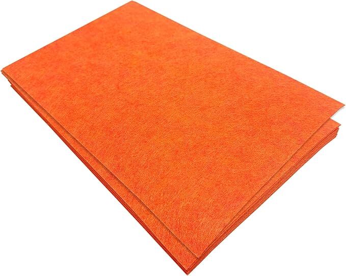 硬質フェルトシート、18枚入りフェルト生地、17,78×28,7cm カラーフェルト 工作用フェルト、裁縫用フェルトスクエア (赤オレンジ)拍卖