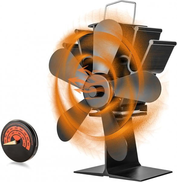 ストーブファン 薪ストーブファン 石油ストーブファン 暖炉ファン エコファン 空気循環 薪ストーブ 電源不要 温度計/取扱説明書付き拍卖