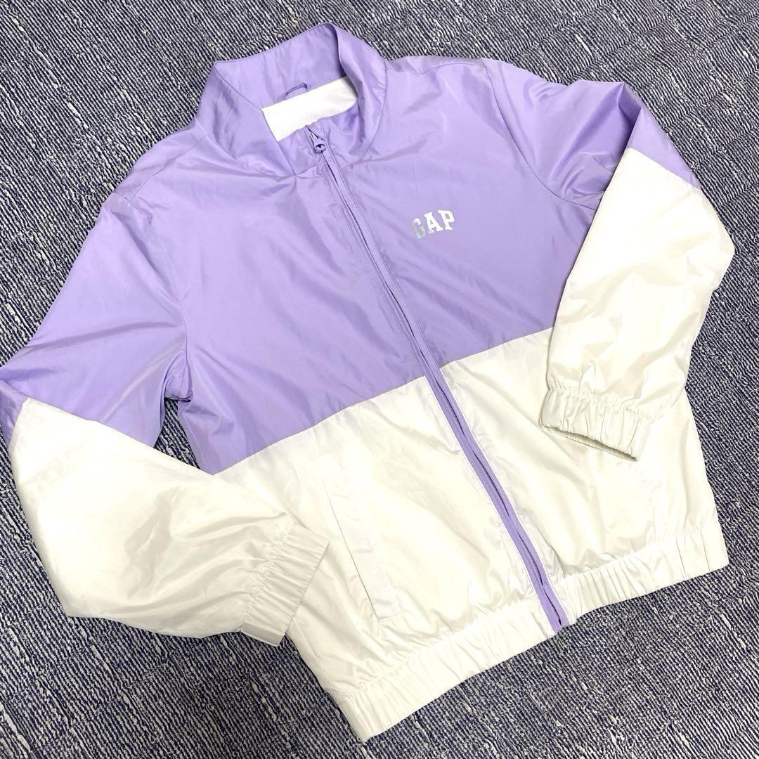 キッズ GAP ジップアップジャケット 小学生 紫と白拍卖