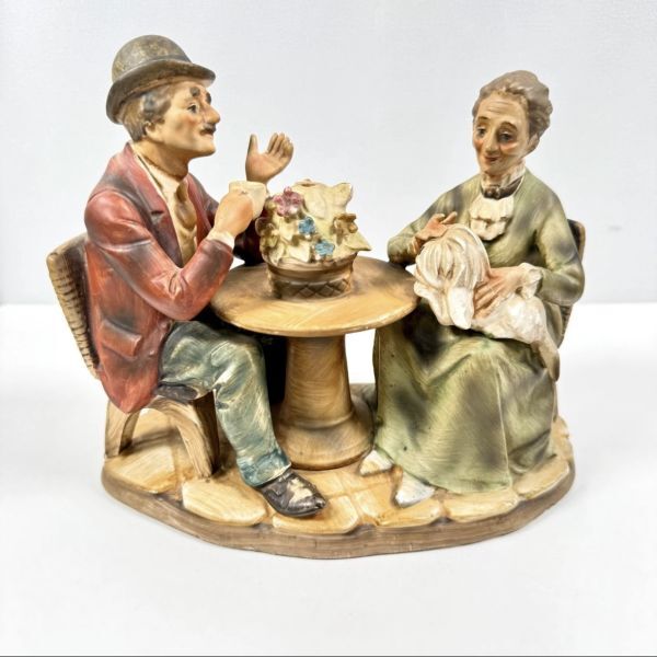 NORLEANS JAPAN ノーリンズ s5 陶器 置物 老夫婦 テーブル カップ ティータイム フィギュリン ヴィンテージ拍卖