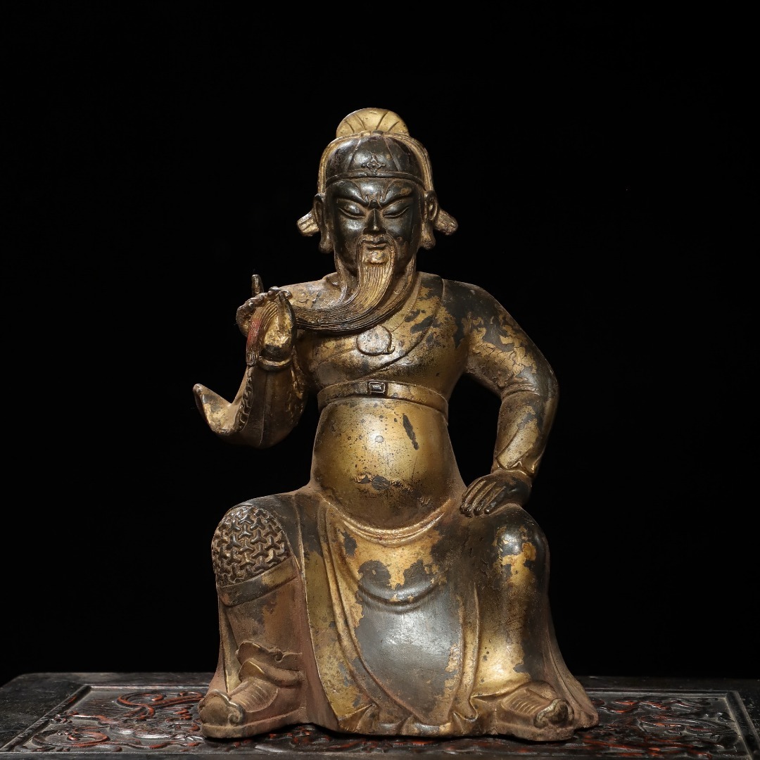館蔵 古銅彫 拓金 關公 仏像 宗教 古董品 時代物 賞物 貴重 稀少珍品 中国古美術 古美味 蔵出拍卖