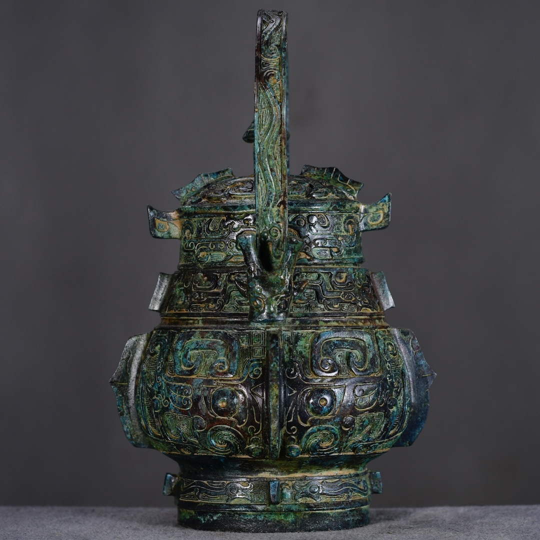 館蔵 西周 青銅器 提梁壺 古董品 時代物 賞物 貴重 稀少珍品 中国古美術 古美味 蔵出拍卖