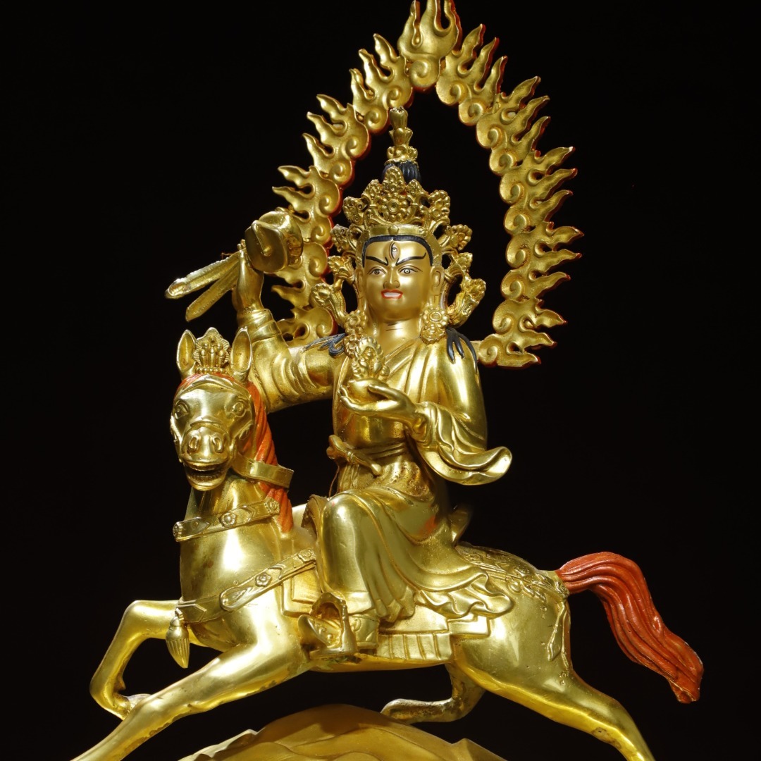 館蔵 古銅彫 塗金 描彩 吉祥天母 仏像 宗教 古董品 時代物 賞物 貴重 稀少珍品 中国古美術 古美味 蔵出拍卖