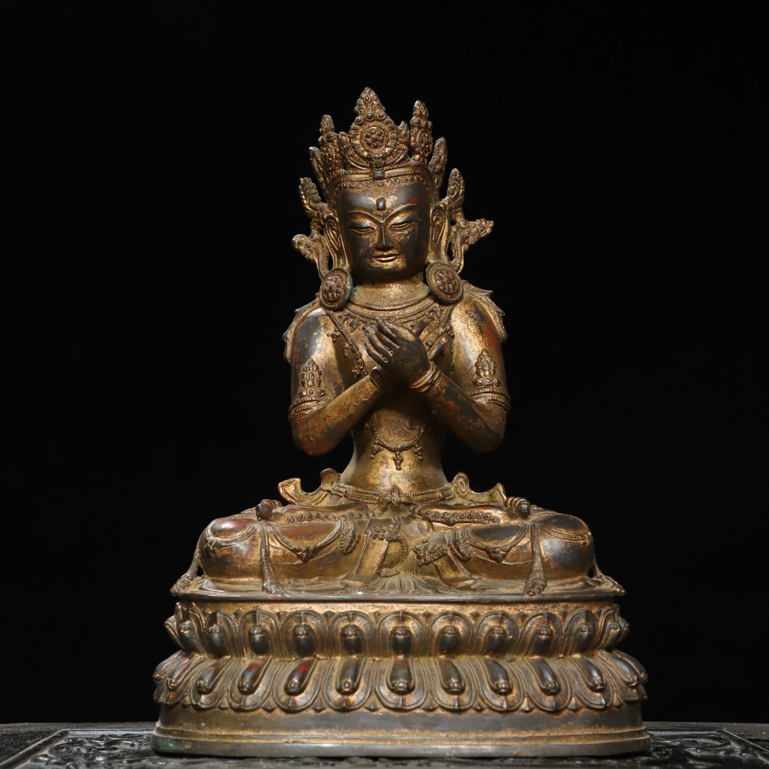 館蔵 古銅彫 泥金 大持金剛 時代物 古置品 賞物 貴重 稀少珍品 中国古美術 古美味 蔵出拍卖