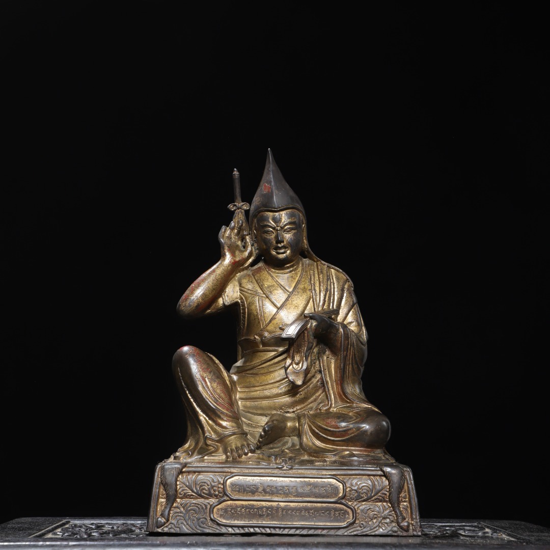 館蔵 古銅彫 泥金 宗客巴 仏像 仏教 宗教 古董品 時代物 賞物 貴重 稀少珍品 中国古美術 古美味 蔵出拍卖