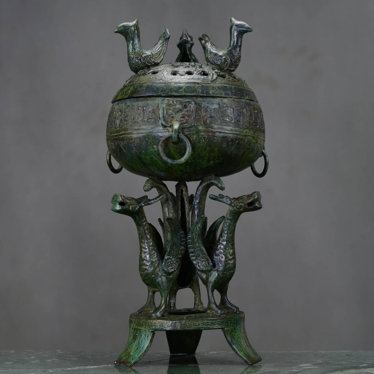 館蔵 戰國 青銅器 熏炉 時代物 古置品 賞物 貴重 稀少珍品 中国古美術 古美味 蔵出拍卖