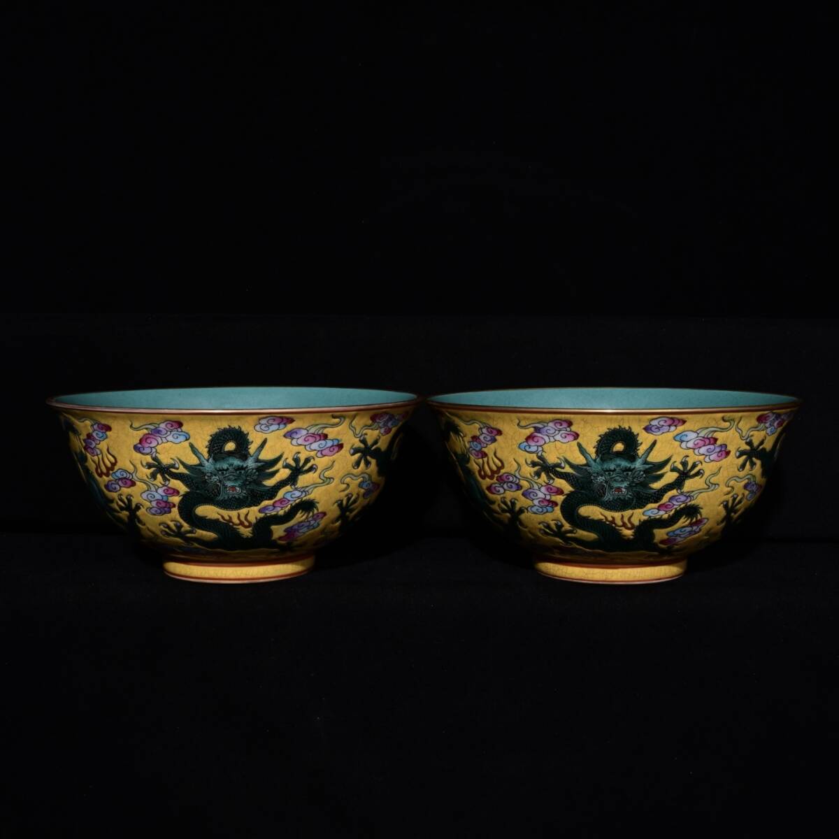 館蔵 清代 雍正 琺瑯彩 龍紋 碗 古陶瓷品 陶藝 古董品 時代物 賞物 貴重 稀少珍品 中国古美術 古美味 蔵出拍卖