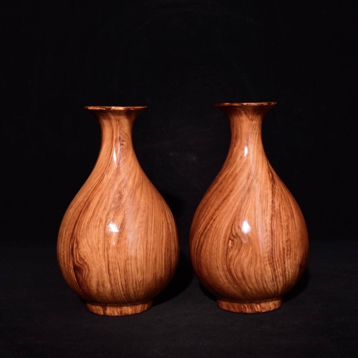 館蔵 清代 乾隆 木紋釉 玉壺春瓶 古陶瓷品 陶藝 古董品 時代物 賞物 貴重 稀少珍品 中国古美術 古美味 蔵出拍卖