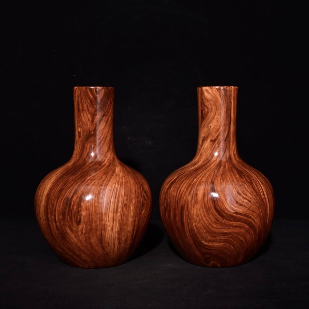 館蔵 清代 乾隆 木紋釉 天球瓶 古陶瓷品 陶藝 古董品 時代物 賞物 貴重 稀少珍品 中国古美術 古美味 蔵出拍卖