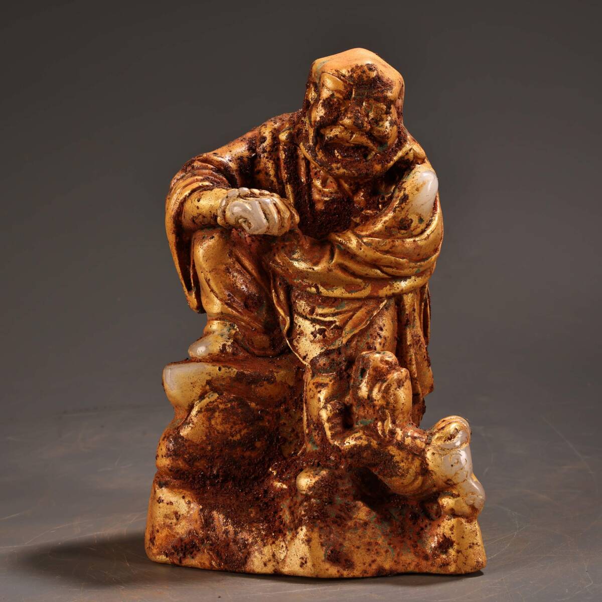 館蔵 白玉彫 人物 羅漢 擺件 古董品 時代物 賞物 貴重 稀少珍品 中国古美術 古美味 蔵出拍卖