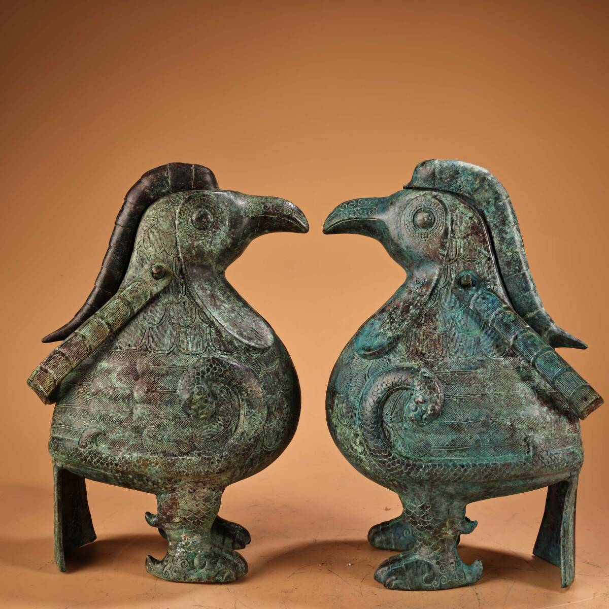 館蔵 青銅器 提梁鳥壺 古董品 時代物 賞物 貴重 稀少珍品 中国古美術 古美味 蔵出拍卖