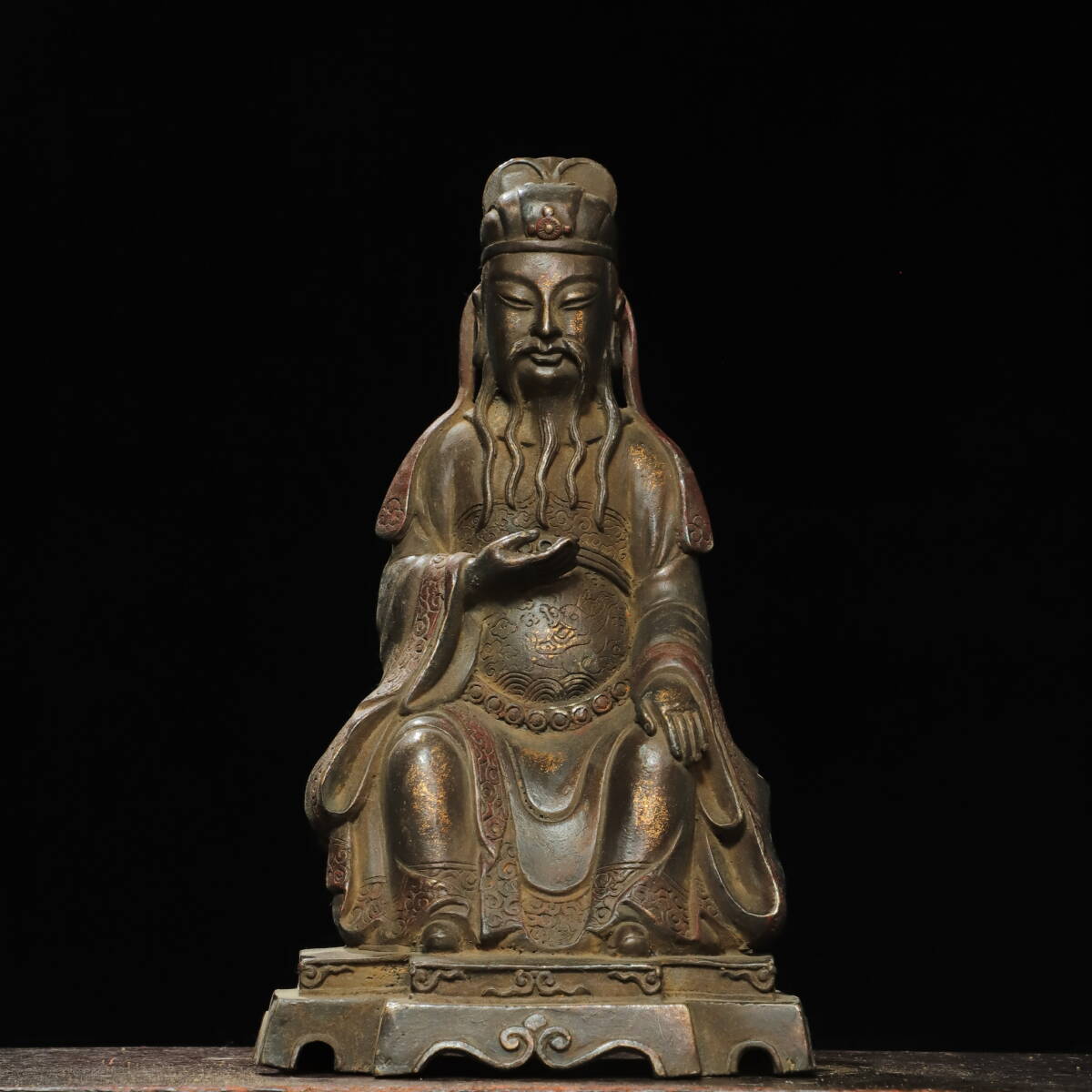 館蔵 古銅彫 拓金 文官 仏像 古董品 時代物 賞物 貴重 稀少珍品 中国古美術 古美味 蔵出拍卖