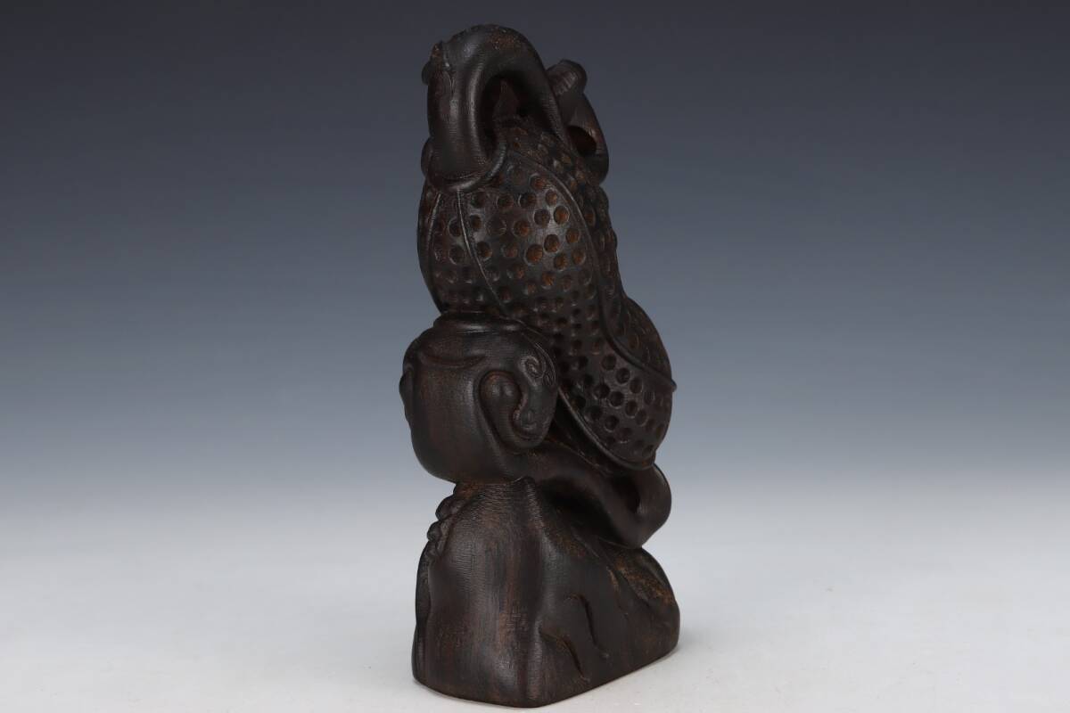 館蔵 沈香木彫 花生 擺件 時代物 古置品 賞物 貴重 稀少珍品 中国古美術 古美味 蔵出拍卖