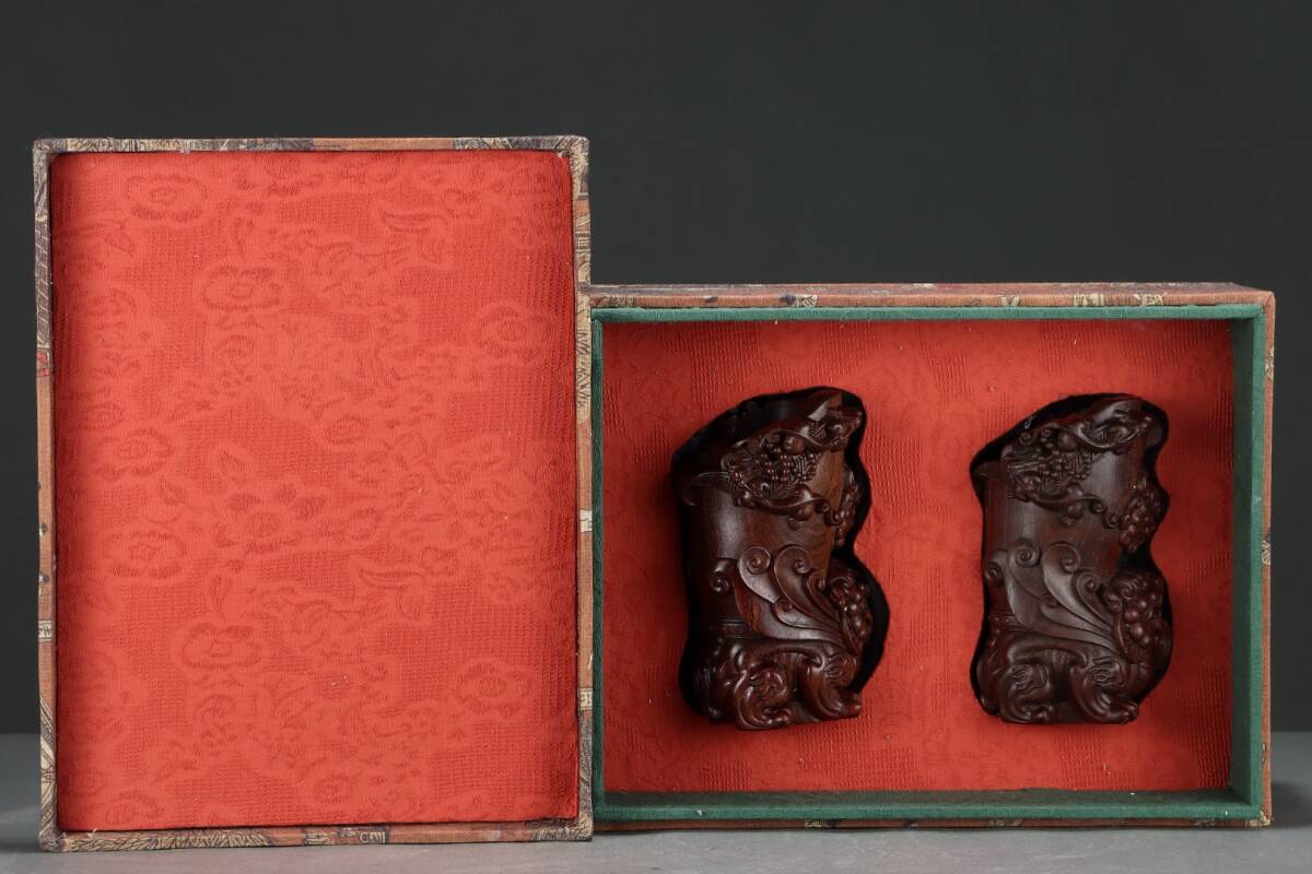 館蔵 沈香木彫 爵杯 古董品 時代物 賞物 貴重 稀少珍品 中国古美術 古美味 蔵出拍卖