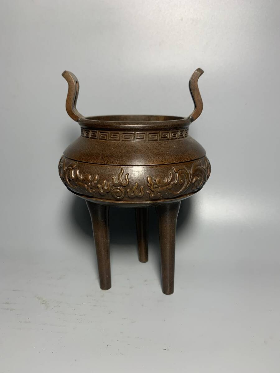 館蔵 古銅彫 香炉 古董品 時代物 賞物 貴重 稀少珍品 中国古美術 古美味 蔵出拍卖