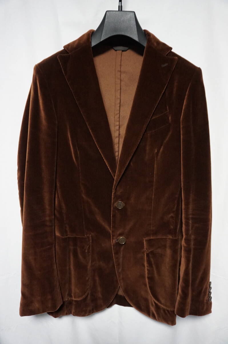 ERRICO FORMICOLA エリッコフォルミコラ ベロア テーラードジャケット 【サイズ44】 ブラウン コットン レーヨン拍卖