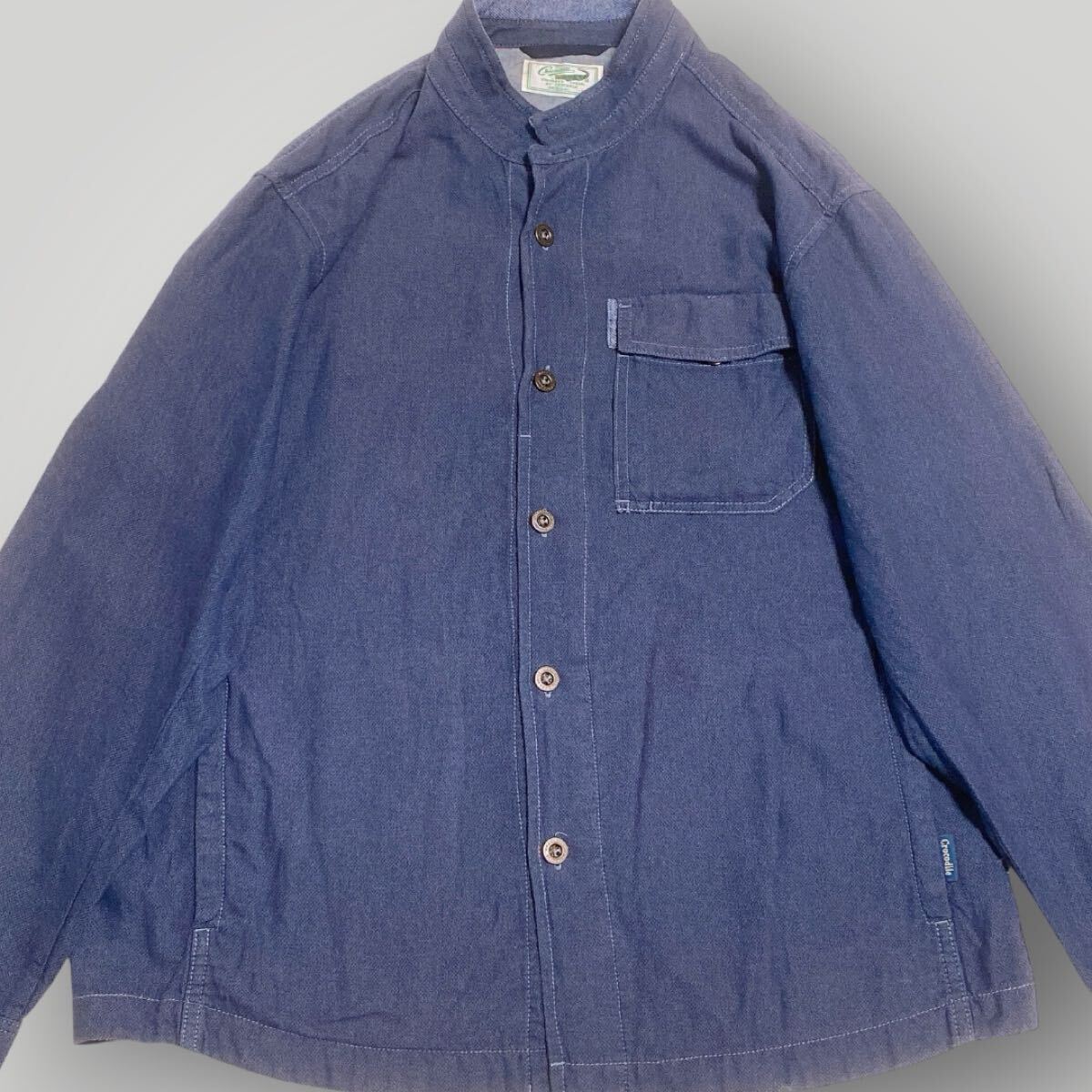 CROCODILE クロコダイル メンズシャツ 長袖シャツ ネイビー Lサイズ拍卖