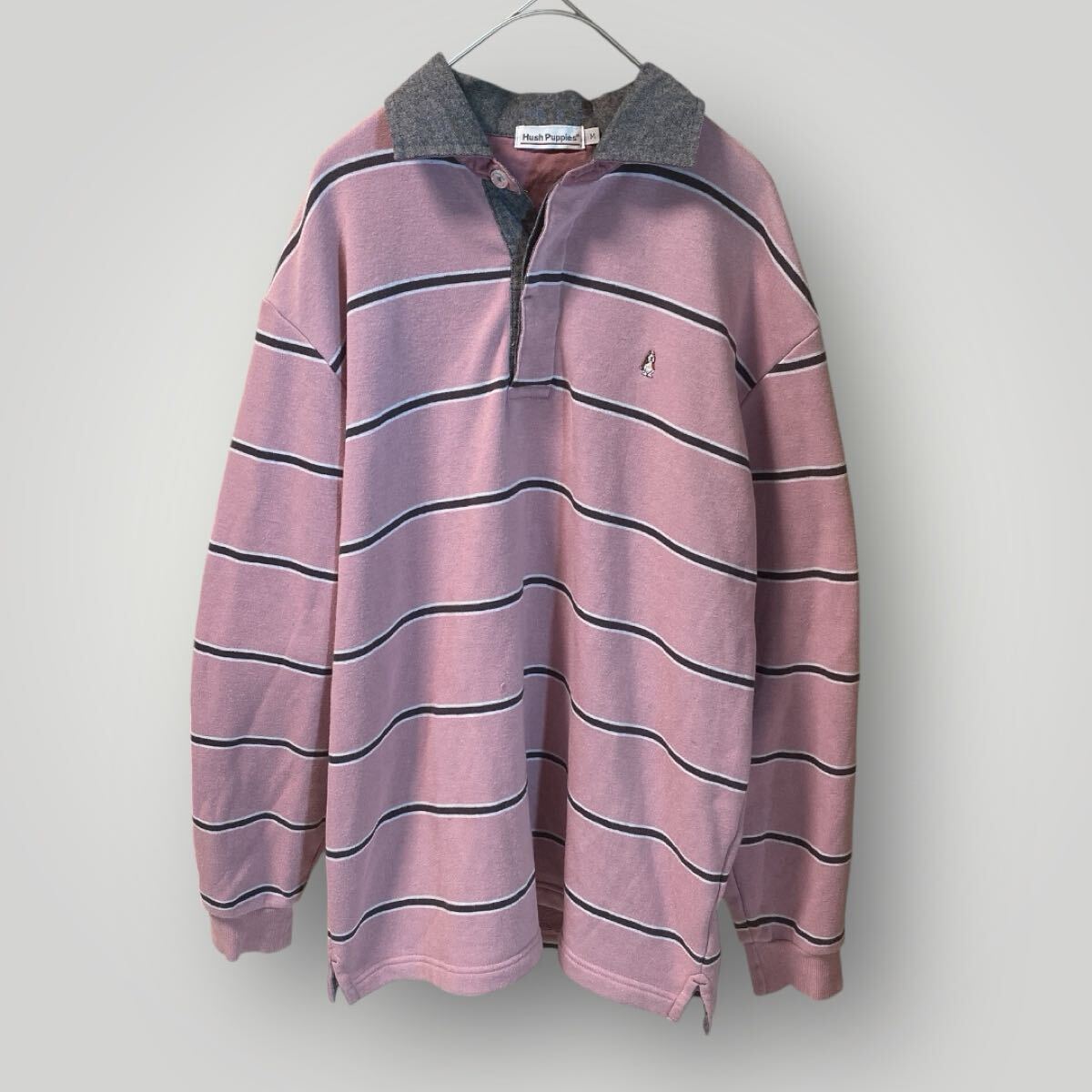 hush puppies メンズ シャツ 長袖 ポロシャツ あったか素材 M拍卖