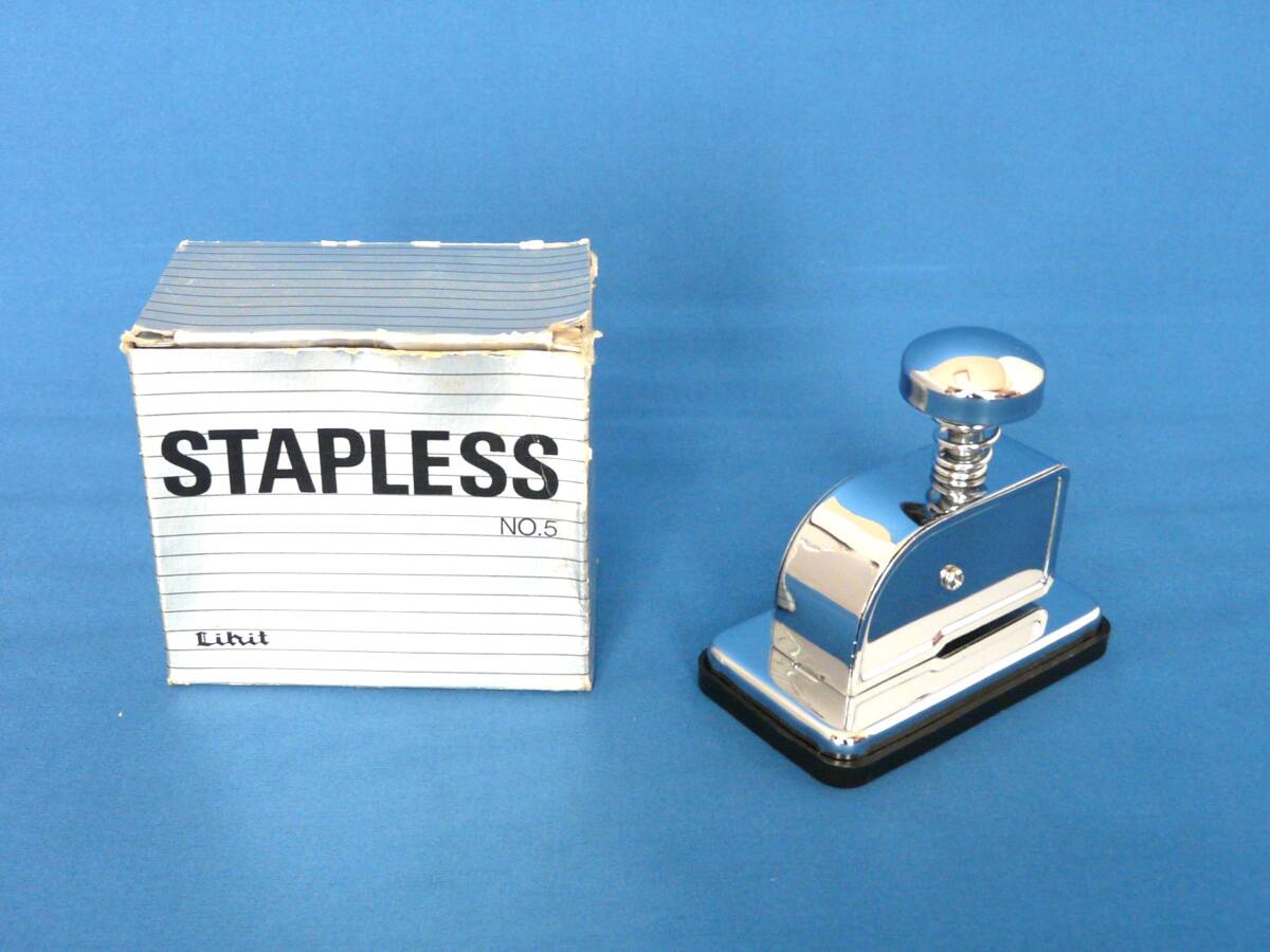 希少!激レア!ステープレス STAPLESS No.5 M-5 リヒトラブ Lihit lab. 針のいらない紙つづり器 動作確認済み拍卖