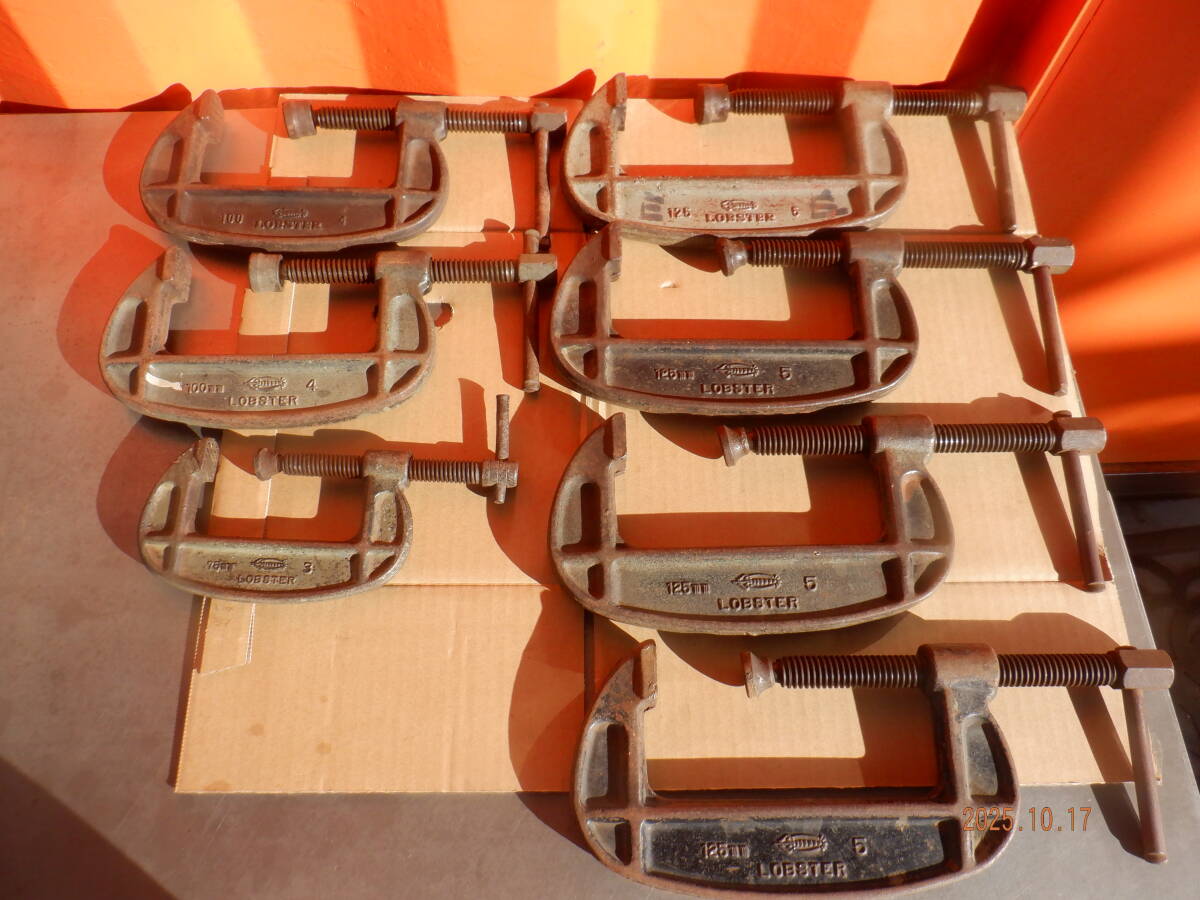 まとめて7個 送料1600円 ロブスター シャコ万 125mm*4個 100mm*2個 万力 バイス クランプ LOBSTER 75mm*1個 バイス エビ印拍卖