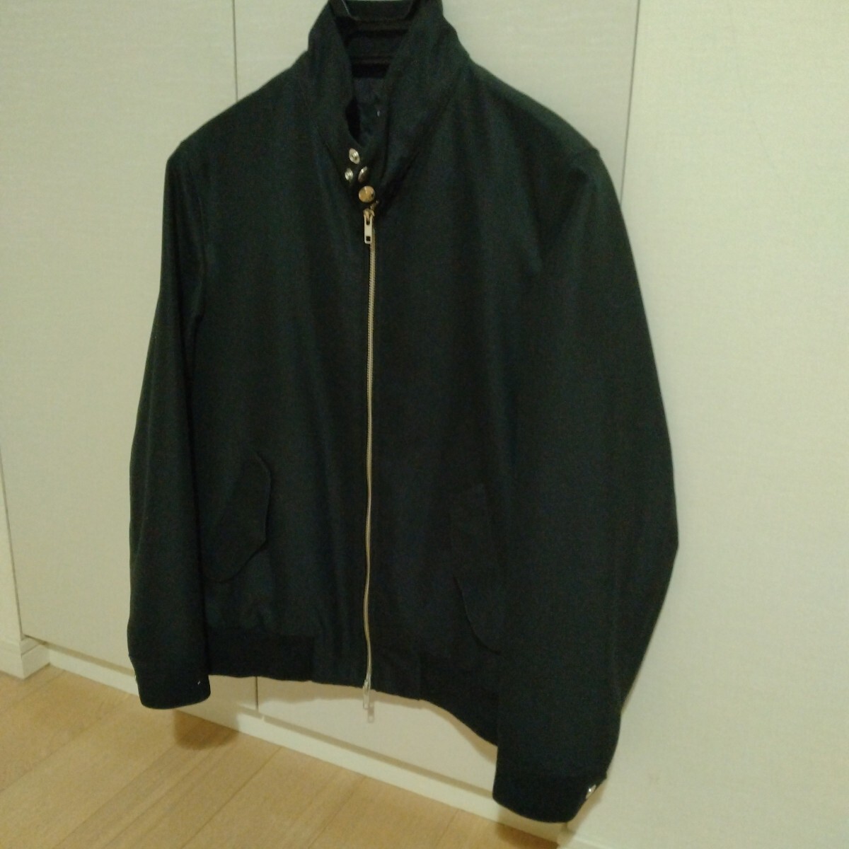 美品ユーズド!EDIFICEエディフィス ハイツイストギャバハリントンブルゾン ブラック サイズS拍卖