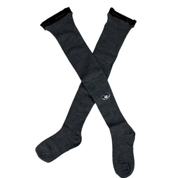 バーバリー ニーソックス ハイソックス オーバーニ グレー アンゴラ混 約22~24cm ゴム付き ロングソックス 日本製 冷え防止 送料無料拍卖