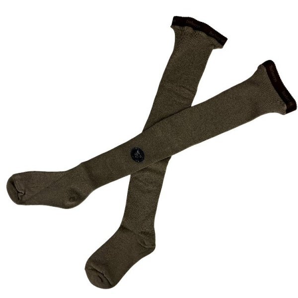 バーバリー ハイソックス オーバーニ ベージュ アンゴラ混 約22~24cm ゴム付き ロングソックス ストッキング 日本製 冷え防止 送料無料拍卖