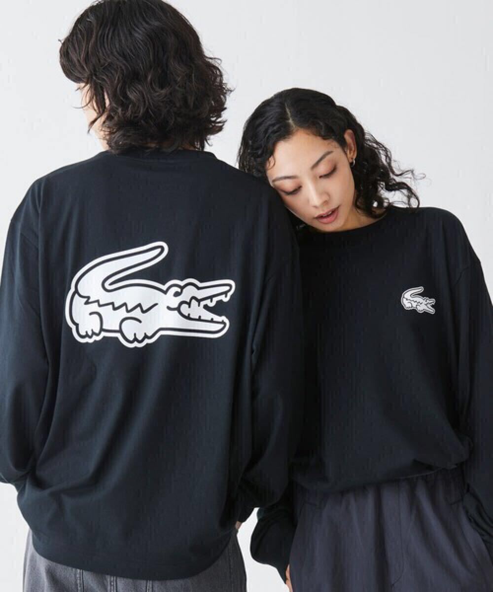 LACOSTE/ラコステ オーバーサイズ バックプリント ロングスリーブTシャツ ロンT 3 ブラック拍卖
