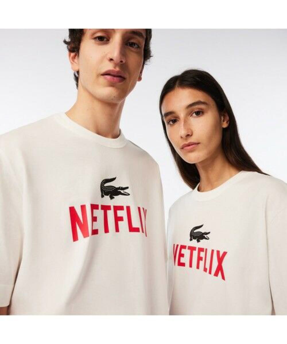 ラコステ『Lacoste x Netflix』 バックプリントクルーネックTシャツ L拍卖