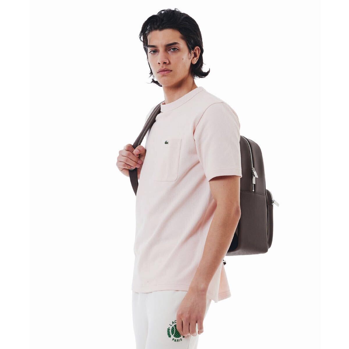 LACOSTE 鹿の子地ポケット半袖Tシャツ 4 ピンク拍卖
