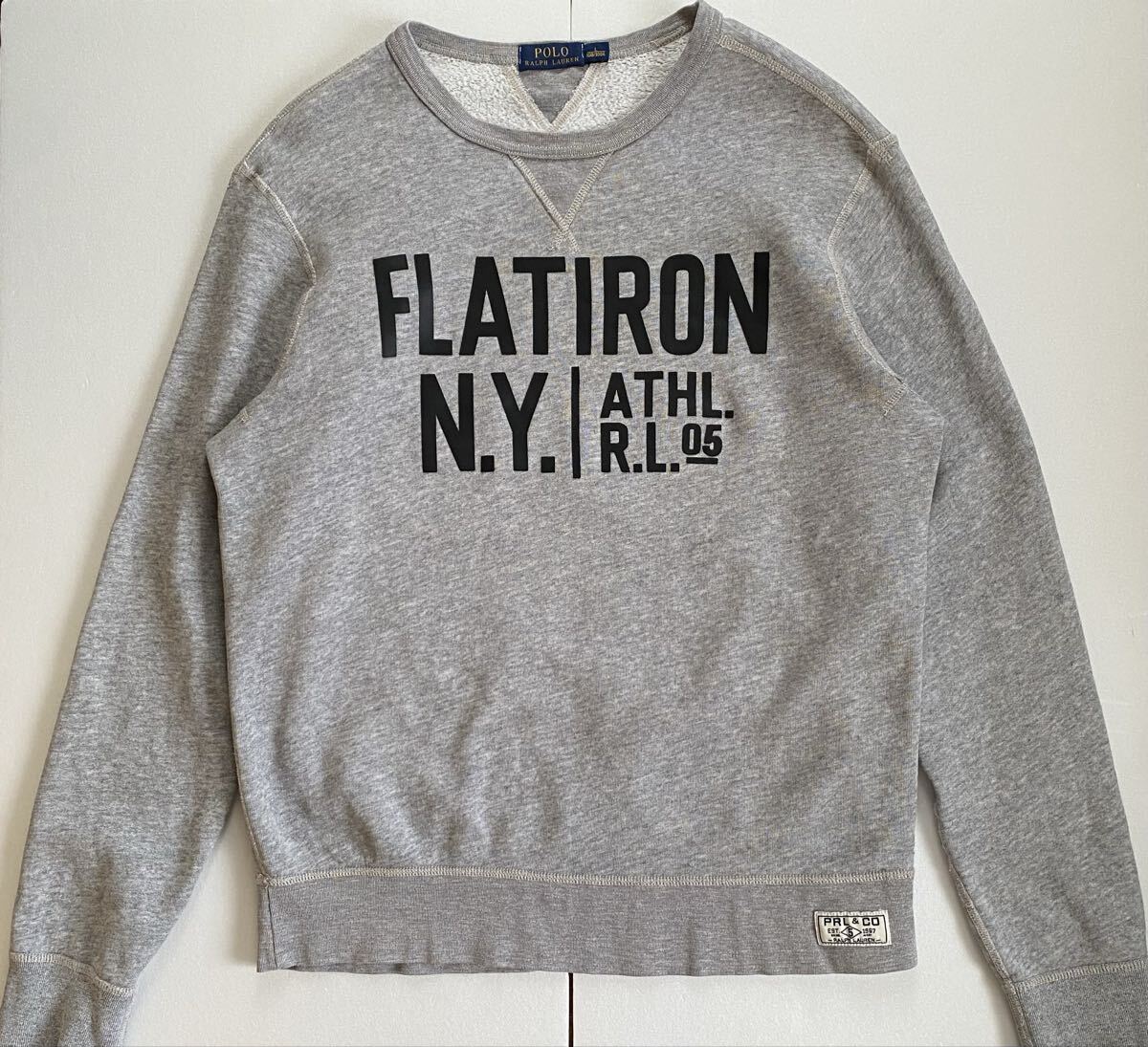 美品◆PRL ポロラルフローレン スウェット トレーナー POLO RALPH LAUREN ダブルVガゼット メンズ サイズL FLATIRON N.Y. ATHL. R.L. 05拍卖