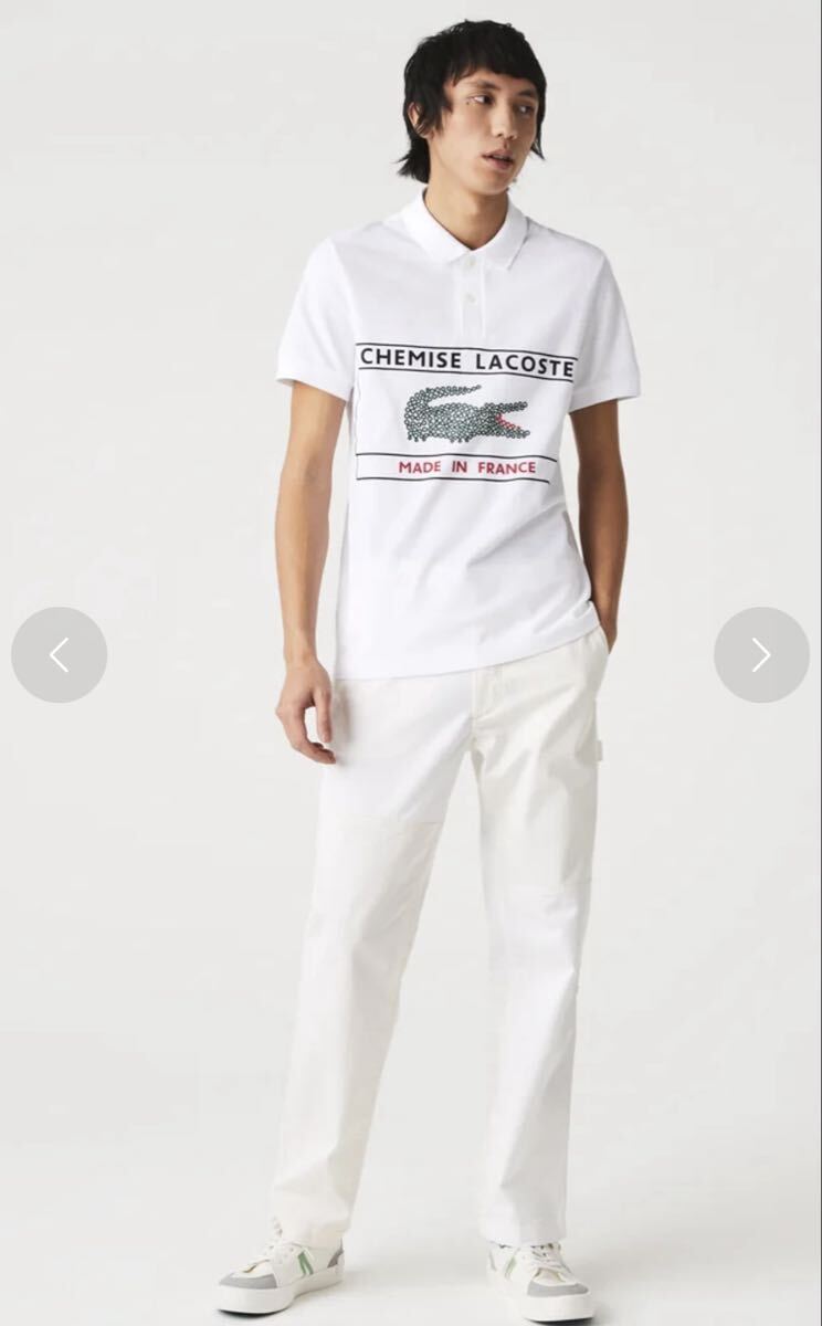 新品◆LACOSTE ラコステ メイドインフランスボックスプリントポロシャツ 鹿の子半袖ポロシャツ メンズ3 フレラコ フランス製拍卖