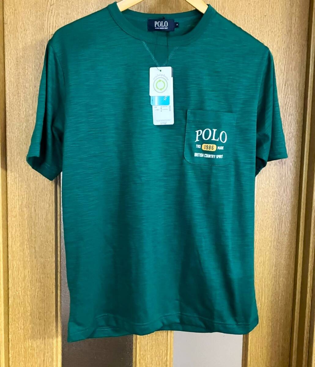 新品 タグ付き POLO Tシャツ メンズM 緑色 POLO BCS 拍卖