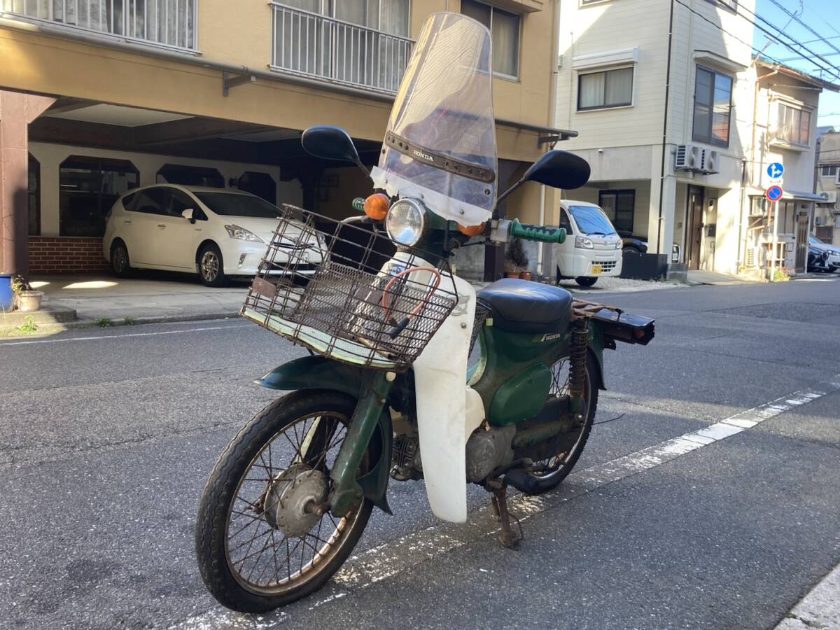 広島市中区発★1円スタート C50型 ホンダ スーパーカブ50 不動現状車 レストア 部品取りベース 鍵と登録書類あり拍卖