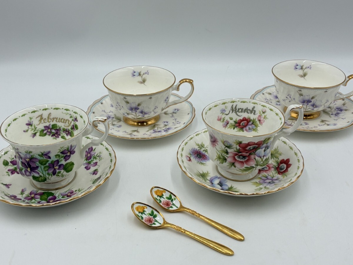 1円スタート ROYAL ALBERT ロイヤルアルバート HOYA 保谷陶器 カップ&ソーサーセット ティースプーンセット TK1024-5拍卖