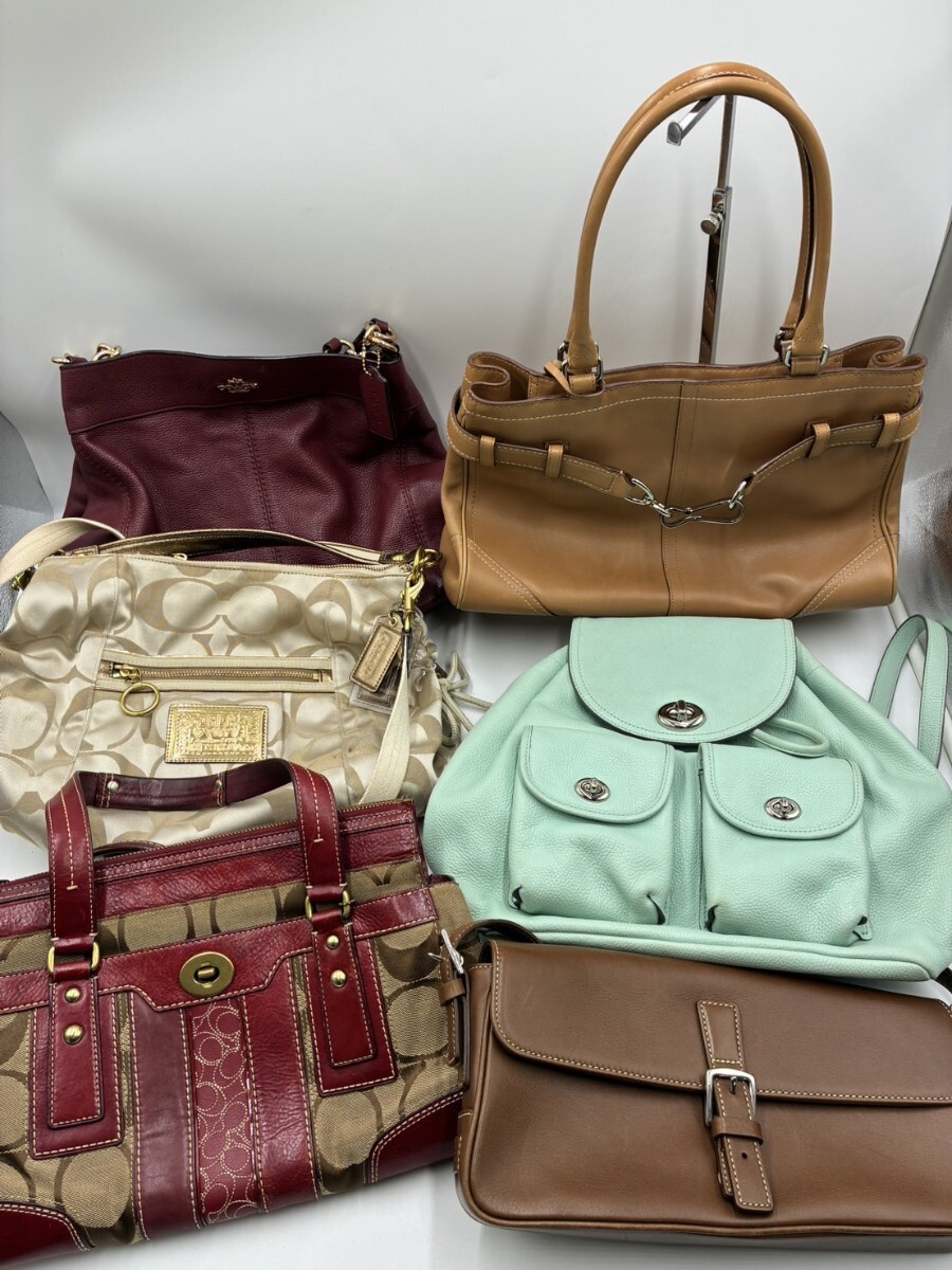 1円スタート コーチ COACH バッグ まとめ 6点 リュック ハンドバッグ ショルダーバッグ ポピー シグネチャー AF1024-9拍卖