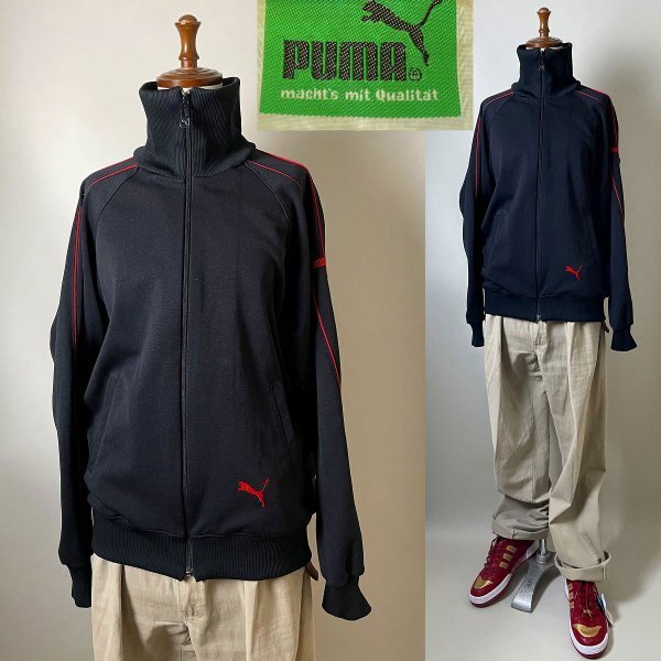☆【名作 80s~90s位】ヒットユニオン製 日本製 ビンテージ PUMA プーマ ジャージ レトロ トラックトップジャージジャケット Oサイズ(XL)拍卖