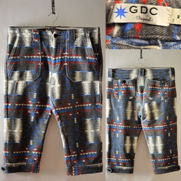 ★【国内正規品 希少】日本製 GDC×ZOE ジーディーシー(グランドキャニオン)ウール素材 名作 クロップド ブランケットパンツ M拍卖