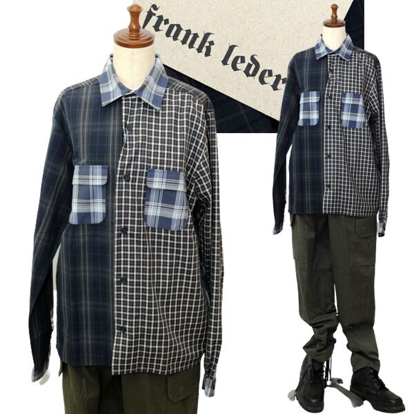 【新品 定価74,800円 国内正規品】FRANK LEDER フランクリーダー ヴィンテージ ファブリック エディション パッチワークチェックシャツ XS拍卖
