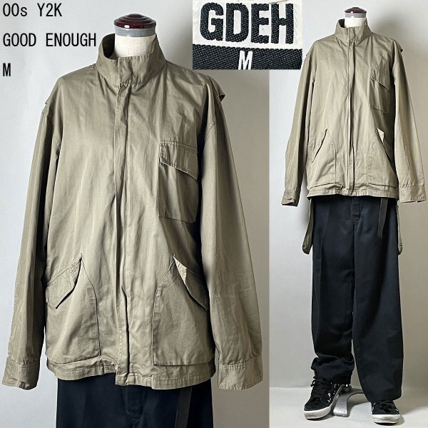 ★【激レア 国内正規品 】00s Y2K 名作 GOODENOUGH グッドイナフ コットン100% ベンチレーション ミリタリー ジャケット M ベージュ カーキ拍卖