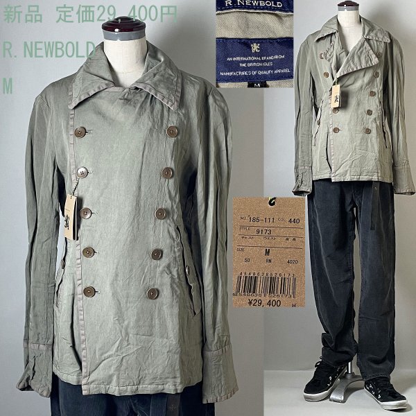 新品 【定価29,400円 国内正規品】R.NEWBOLD アールニューボールド(ポールスミスのセカンドライン) ダブル コート ジャケット Pコート M拍卖
