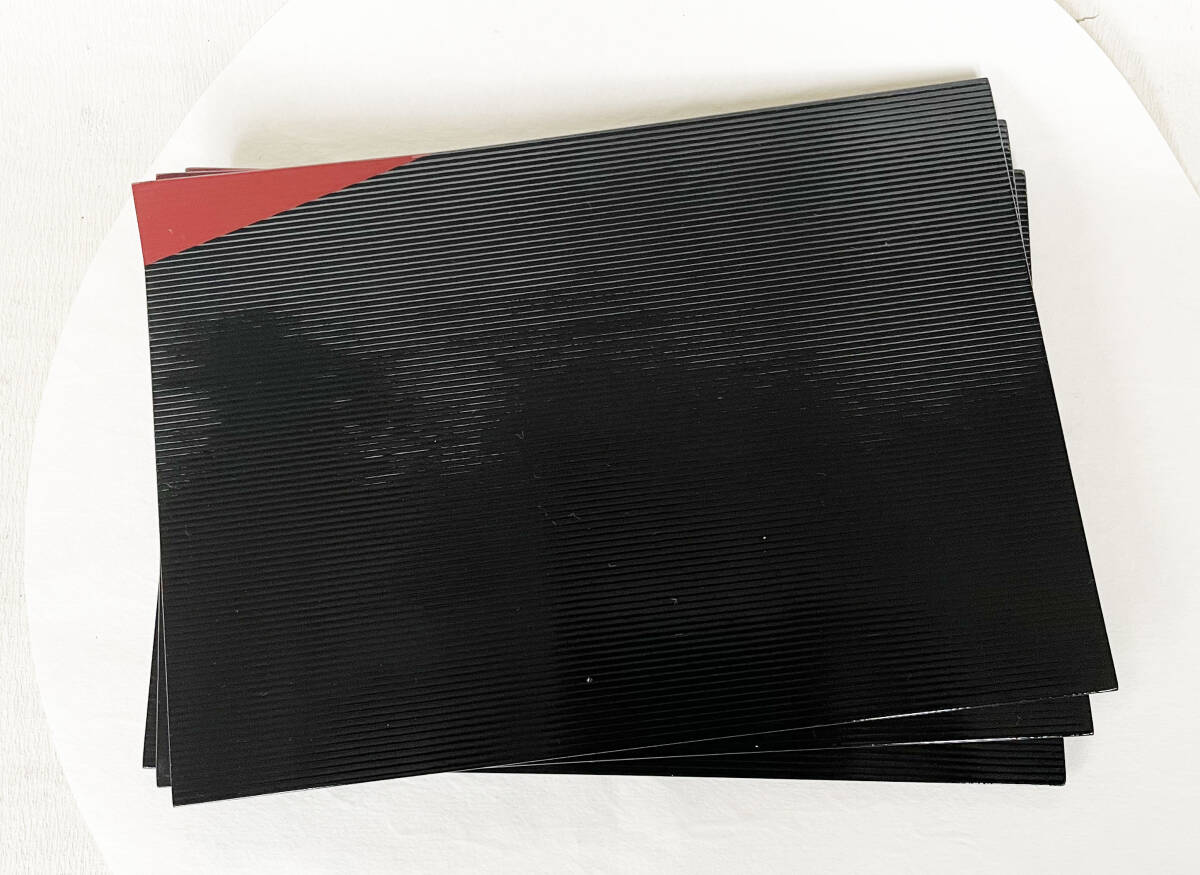 トレー 卓上盆 千筋 長角一方上がり朱 木製 漆器 3枚 ①拍卖