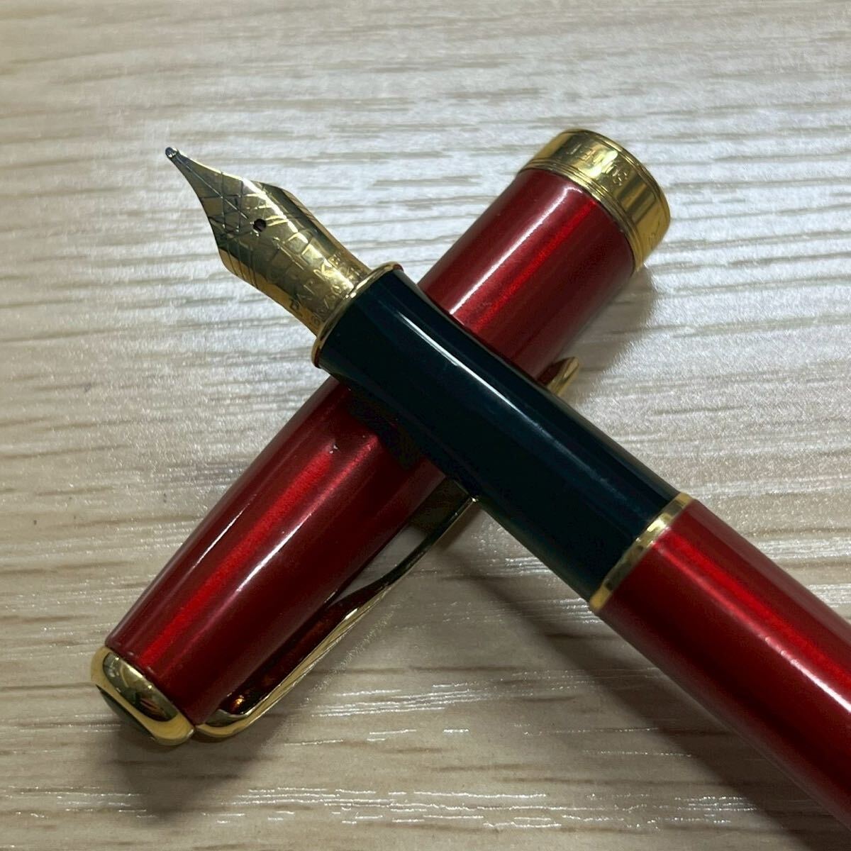 1円〜 PARKER パーカー 万年筆 SONNET FRANCE ペン先 18K 750 文房具 筆記用具 ゴールド レッド コレクション拍卖