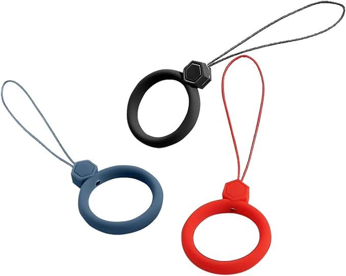 ★★フィンガーストラップ スマホ ストラップ 3本入り リングストラップ 携帯 落下防止 ブラック レッド サファイアブルー拍卖