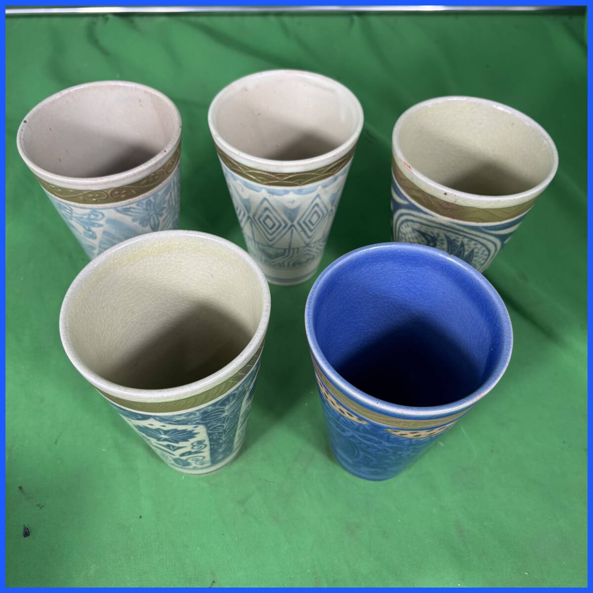 四器夢彩 有田焼 湯呑揃え 5つセット アラベスクゴブレット揃 清秀作 ビアタンブラー 和食器 陶磁器 木箱付き 新品未使用品 EL-250710046拍卖