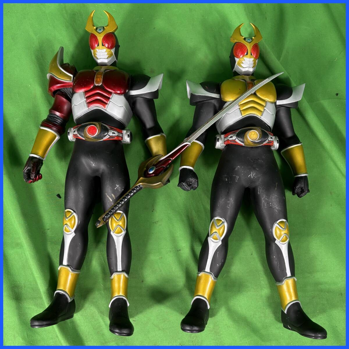 仮面ライダーアギト ソフビ2体セット ビッグソフビ BANDAI 剣付き 経年保管品 希少 フィギュア 置物 インテリア アンティーク EL-250710048拍卖