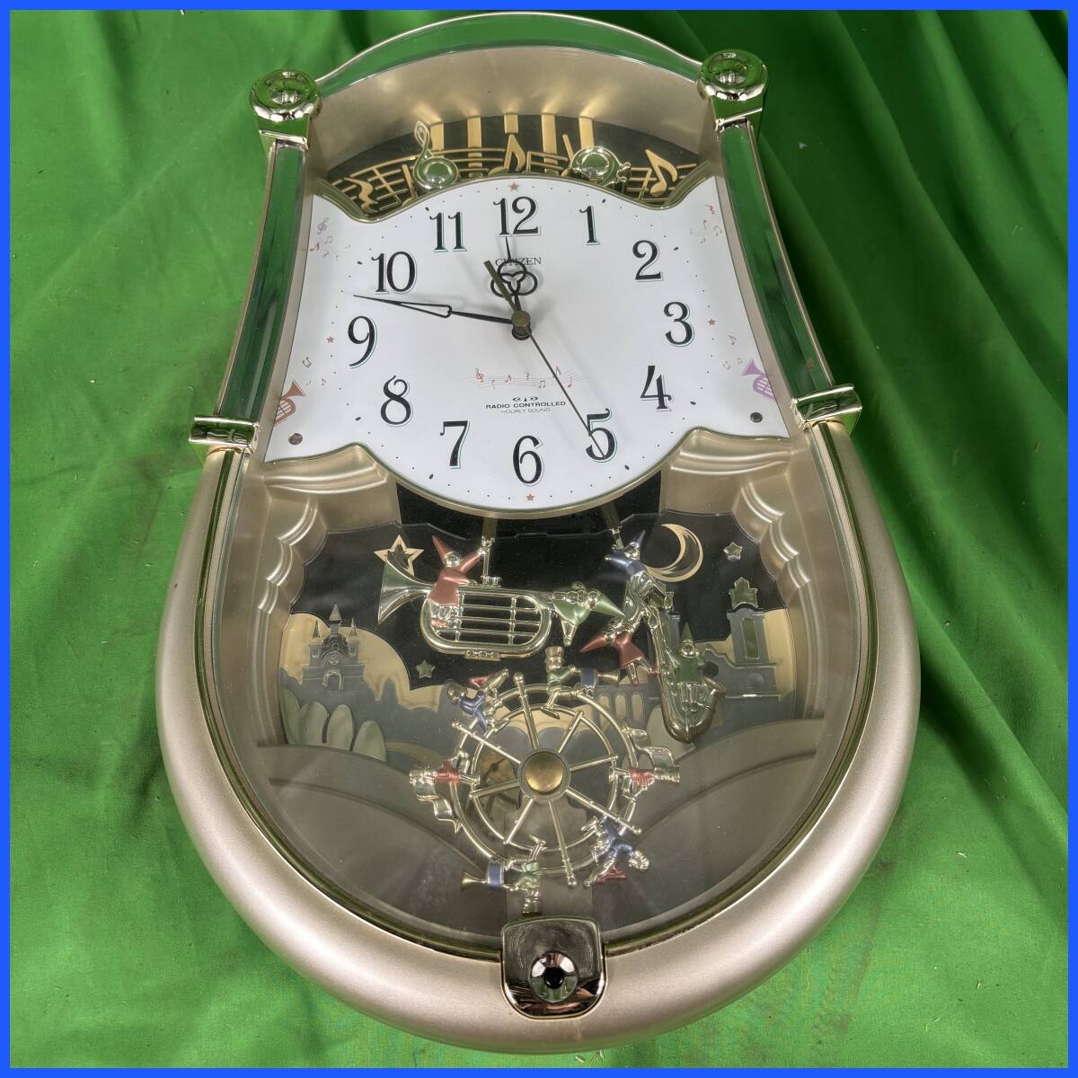 CITIZEN 電波メロディからくり掛時計 パルミューズロンドB 4MN401 シチズン インテリア メロディ6曲 当時物 動作未確認 EL-250712047拍卖